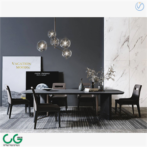 modern marble dining table chair 3d model